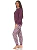NORMANN Frottee Pyjama Schlafanzug Bündchen Sterne - 48776 in beere