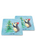 Mr. & Mrs. Panda Untersetzer Pinguin Weihnachtsbaum ohne Spruch in Eisblau