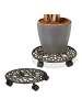 relaxdays 2 x Pflanzenroller in Bronze - (H)7,5 x Ø34 cm