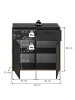 ebuy24 Kommode Bueno Schwarzgrau 95 x 37 cm