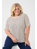 KAFFE curve T-shirt KCWinni Loose fit in Ant. White/Fudge Stripe