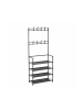 relaxdays Garderobenständer in Schwarz - (B)59,5 x (H)150,5 x (T)25 cm
