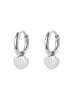 Hey Happiness Herz Huggie Ohrringe aus Edelstahl in Silber - (D) 1,23 cm