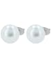 Adeliás Damen Ohrringe – Ohrstecker aus Edelstahl mit Perle in silber