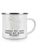 Mr. & Mrs. Panda Camping Emaille Tasse Malteser Moment mit Spruch in Weiß
