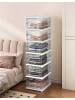 EASYmaxx Schuhregal faltbar 34,5x25,5x105cm weiß 6 Fächer Transparent