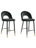Beliani 2er-Set Barhocker FALTON in Schwarz/Gold