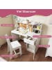 COSTWAY Kinderschreibtsich mit Stuhl in Weiß
