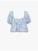 KOTON BLUSE SS in Blau Karomuster