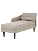 Beliani Chaiselongue YVOIRE in Beige/Schwarz - (W) 68 x (H) 72 x (L) 151 cm rechtsseitig
