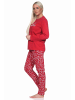 NORMANN langarm Schlafanzug Pyjama in rot