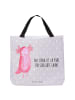 Mr. & Mrs. Panda Tasche Axolotl Glücklich mit Spruch in Grau Pastell