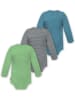 Normani Outdoor Sports 3er Pack Baby Merino Langarm Wickelbody in Blau/Grau/Grün