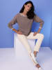 creation L Baumwollpullover in taupe