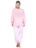 NORMANN Pyjama Schlafanzug Knopfleiste und Paysley gemusterter Hose in rosa