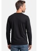 Ragman Langarmshirt Basic in Dunkelblau / schwarz