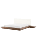 Beliani 11-tlg Doppelbett ZEN in Braun/Weiß
