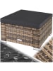 tectake Polyrattan Hocker widerstandsfähig UV-beständig Outdoor 53x53x26 cm