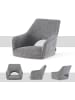 DUBI Möbel 2er-Set: Drehstuhl THOMAS-CLEO in Grau - (B)57 x (H)88 x  (T)63 cm