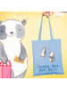 Mr. & Mrs. Panda Tragetasche Pinguin Beste Omi der Welt mit Spruch in Sky Blue
