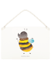 Mr. & Mrs. Panda Schild Hummel flauschig ohne Spruch in Weiß