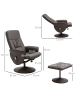 HOMCOM Relaxsessel mit Fußhocker-76B x 81T x 105H cm-Braun
