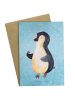 Mr. & Mrs. Panda Grußkarte Pinguin Marienkäfer ohne Spruch in Eisblau