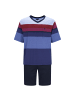 hajo Pyjama in Blau/Rot