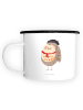 Mr. & Mrs. Panda XL Emaille Tasse Eule Frankreich ohne Spruch in Weiß