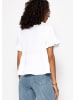 SASSYCLASSY Musselin Shirt mit Volants in Weiß