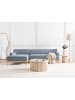 Beliani Ecksofa SOSJO in Blau/Braun - (W) 251 x (H) 74 x (L) 132 cm rechtsseitig