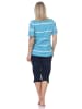 NORMANN Kurzarm Pyjama Schlafanzug Shorty Maritimer Look - 85127 in hellblau