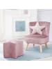 roba Bundle 'Lil Sofa' mit Sessel, Stern-Hocker & Kissen Rosa/Mauve