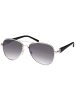 styleBREAKER Piloten Sonnenbrille in Silber-Schwarz / Grau verlaufend