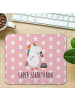 Mr. & Mrs. Panda Mousepad Einhorn Sekretärin mit Spruch in Rot Pastell