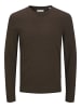 Jack & Jones Dünner Langarm Strickpullover Rundhals Basic Sweater JJEEMIL in Braun-2