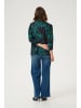 Kaffe Langarm-Bluse KAisa A-shape in Black/Green Painted Flower