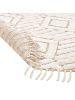 Beliani Geflochtener Teppich HORASAN in Beige - (W) 140 x (H) 1 x (L) 140 cm