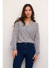 Kaffe Bluse langarm KAsary Regular fit in Sand Dollar/Blue Retro Zig Zag
