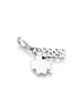 Giorgio Martello Milano Charm Kleeblatt Und Schriftzug Good Luck in Silber