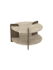 CALICOSY Couchtisch MILO in Travertin/Walnuss - (W) 70  x (H) 45  x (L) 70  cm