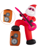 COSTWAY Aufblasbarer Weihnachtsmann mit Gitarre & Musik in Bunt