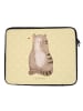 Mr. & Mrs. Panda Laptop Tasche Katze Sitzen ohne Spruch in Gelb Pastell