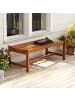 COSTWAY 2er Set Gartenbank Holz in Braun