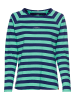 Camel Active Gestreiftes Langarmshirt aus reiner Baumwolle in Grün-Blau
