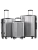 ABRIHOME Kofferset in Silbergrau mit 4 Rollen und TSA Schloss