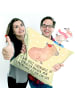 Mr. & Mrs. Panda Kissen Capybara Blume mit Spruch in Gelb Pastell