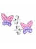 schmuck23 Ohrringe 925 Silber Schmetterling in Bunt