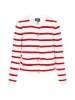 DreiMaster Maritim Women Cardigan in offwhite red stripe