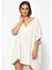 SASSYCLASSY Musselin Tunika mit Fransen in Hellbeige